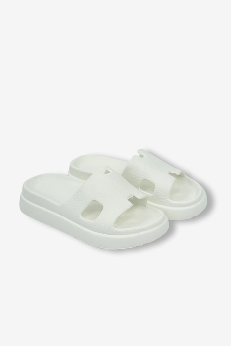 Klapki piankowe białe damskie z lekką podeszwą