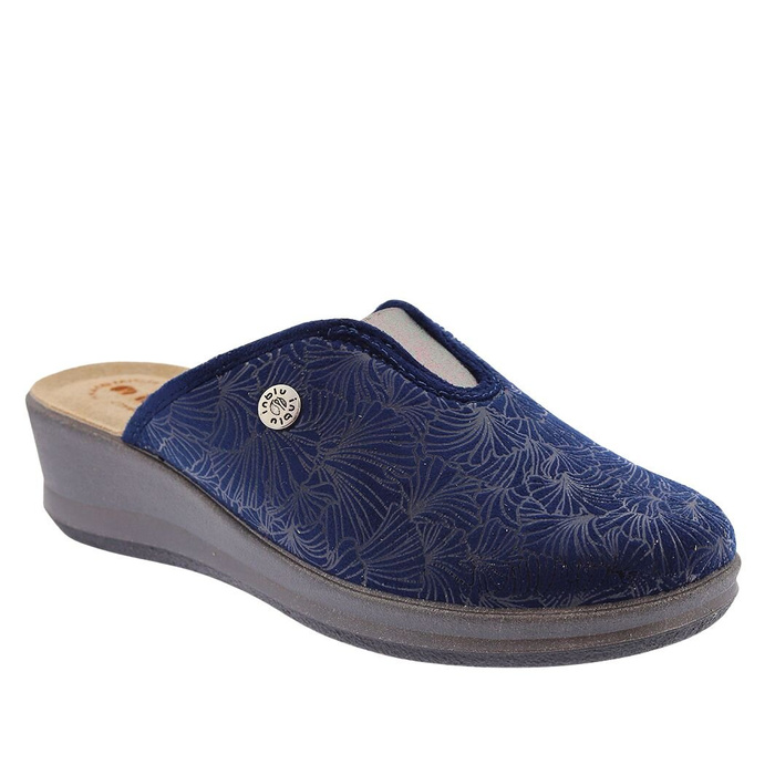 Жіночі темно-сині сліпони з гумовою вставкою
