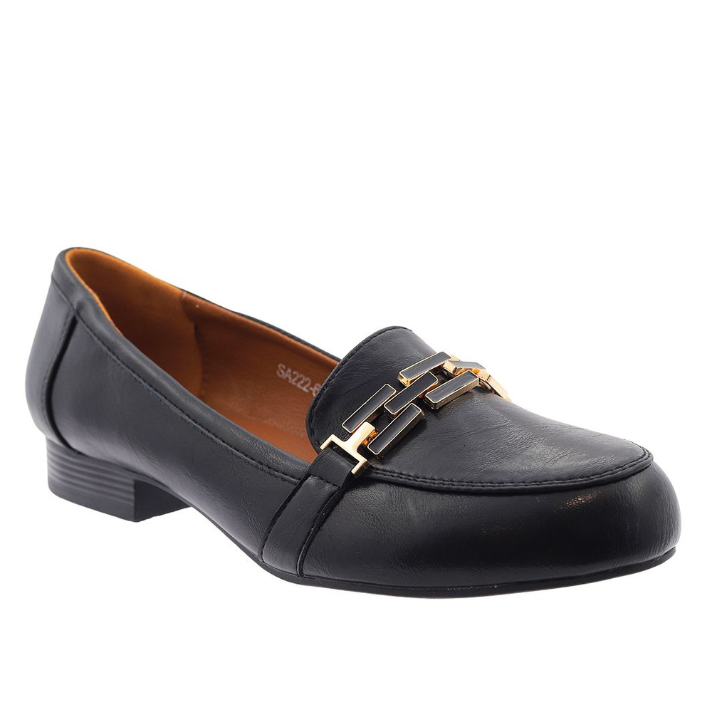 Жіночі чорні мокасини на пряжці, сліпони