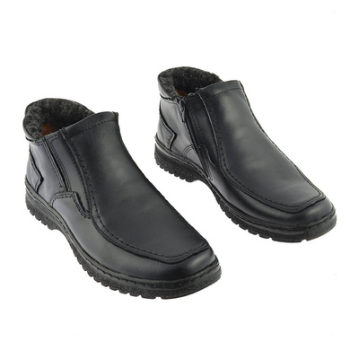 Чоловічі чорні шкіряні ботильйони