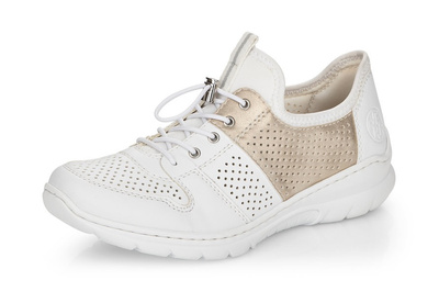 Półbuty Rieker L3254-80 biało - beżowe