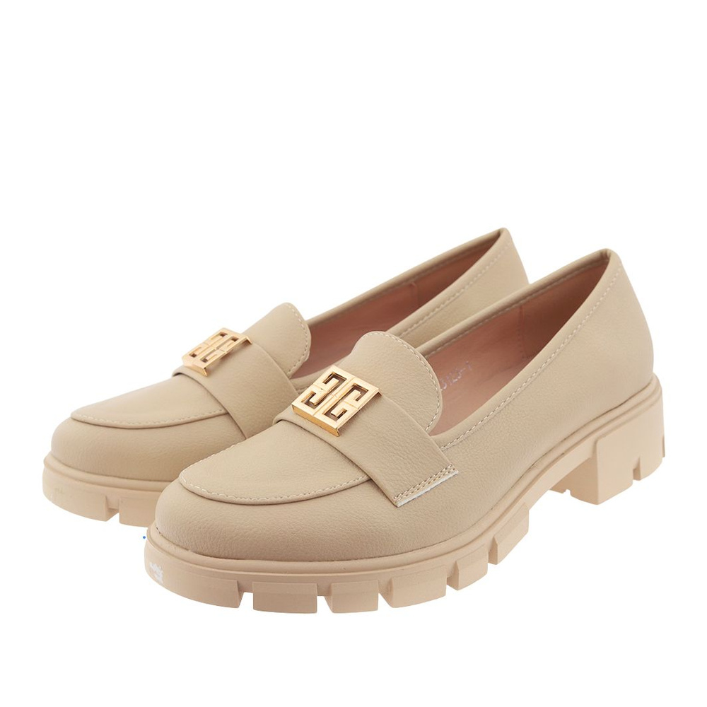 Бежеві мокасини з золотим декором M. Daszyński