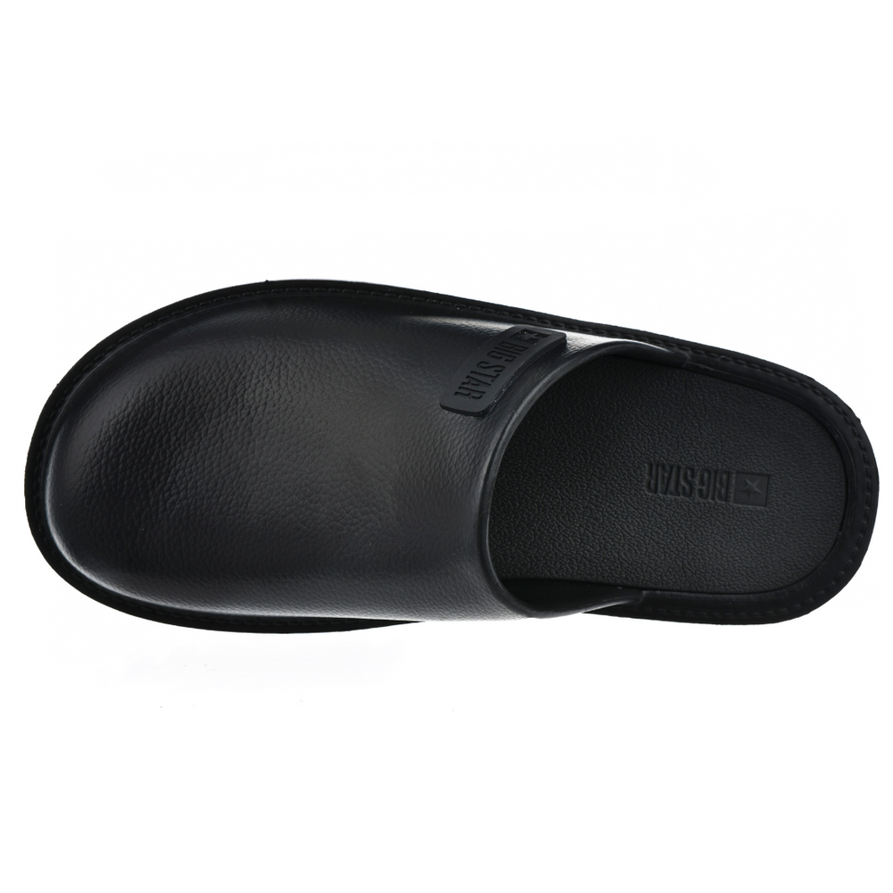 Klapki damskie czarne kryte na klocku z platformą Big Star