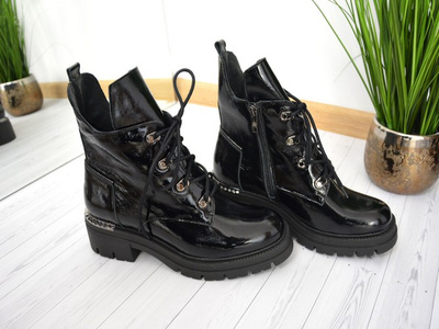 Чоботи LEMAR 60349, чорні лаковані