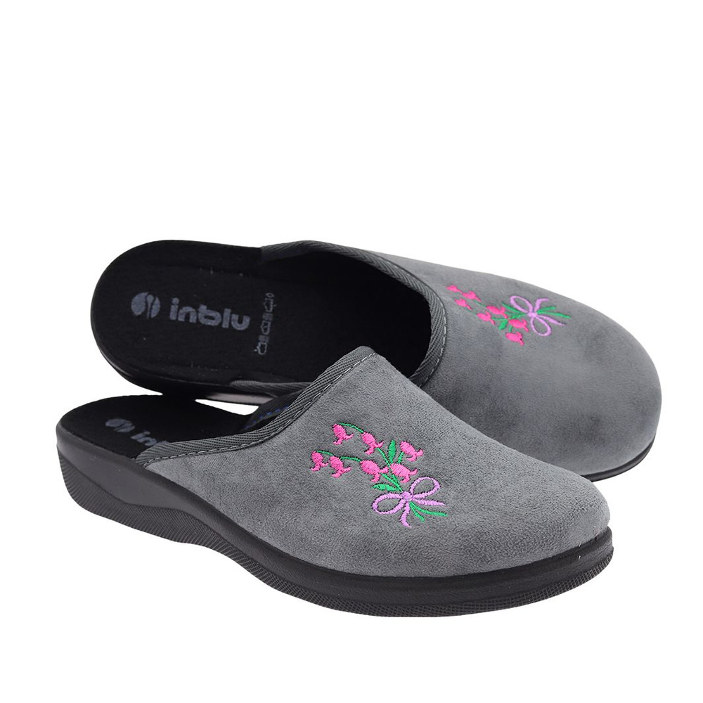 Kapcie damskie szare kryte wsuwane Polskie