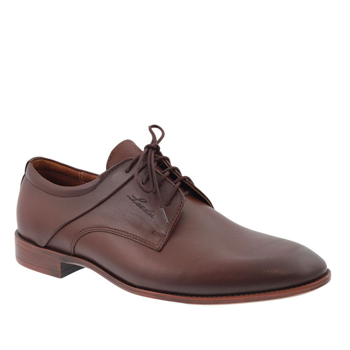 Коричневі чоловічі шкіряні парадні туфлі Leader