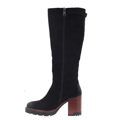 Kozaki zamszowe czarne na słupku Vinceza