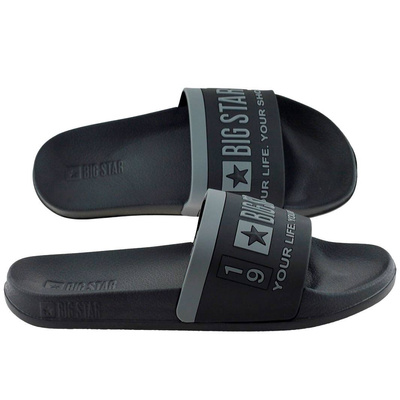 Czarne klapki domowe, basenowe Big Star