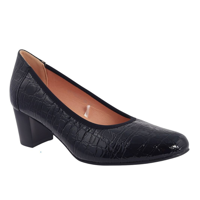 Чорні лаковані човники з блоком Vinceza