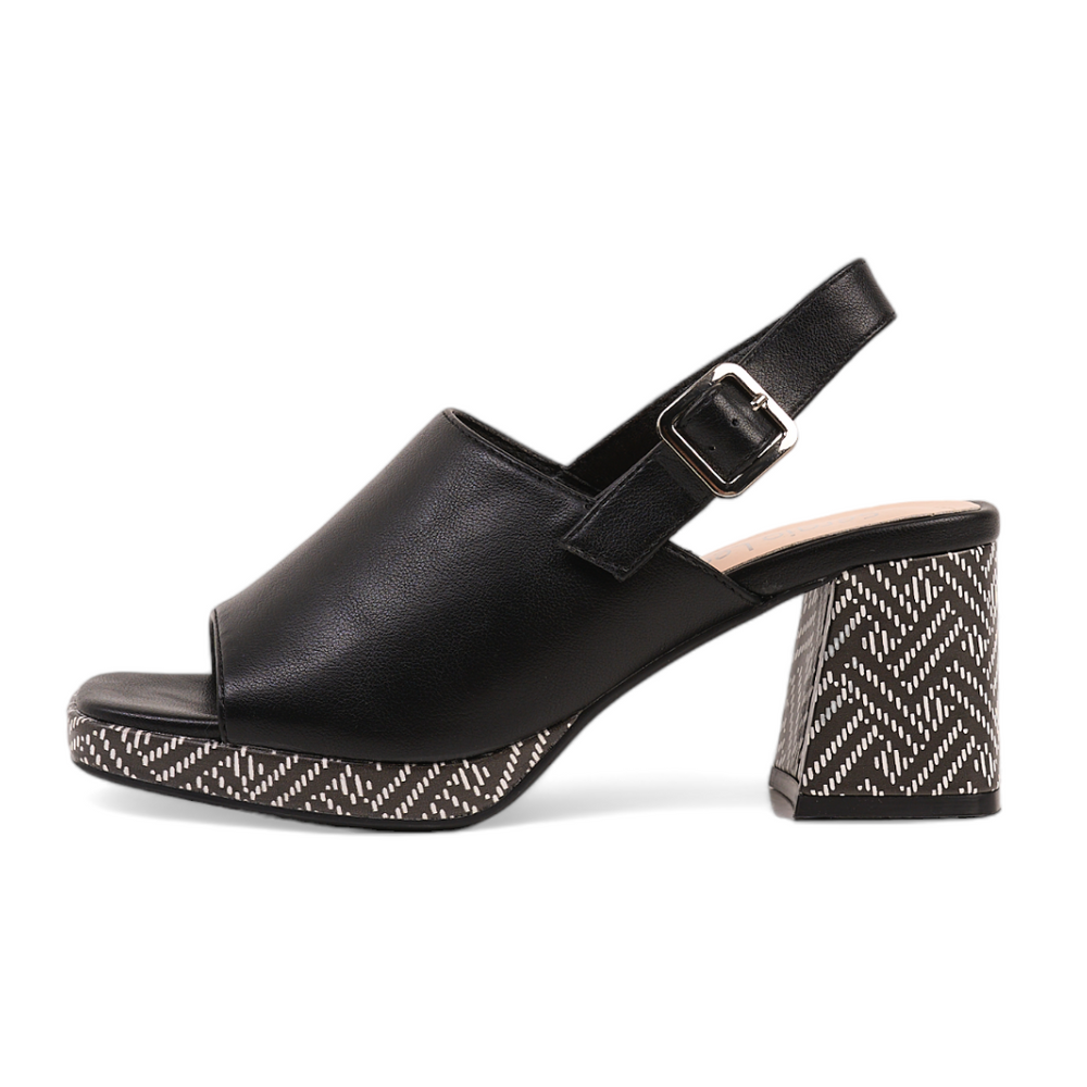 Czarne sandały na ozdobnym słupku Sergio Leone 