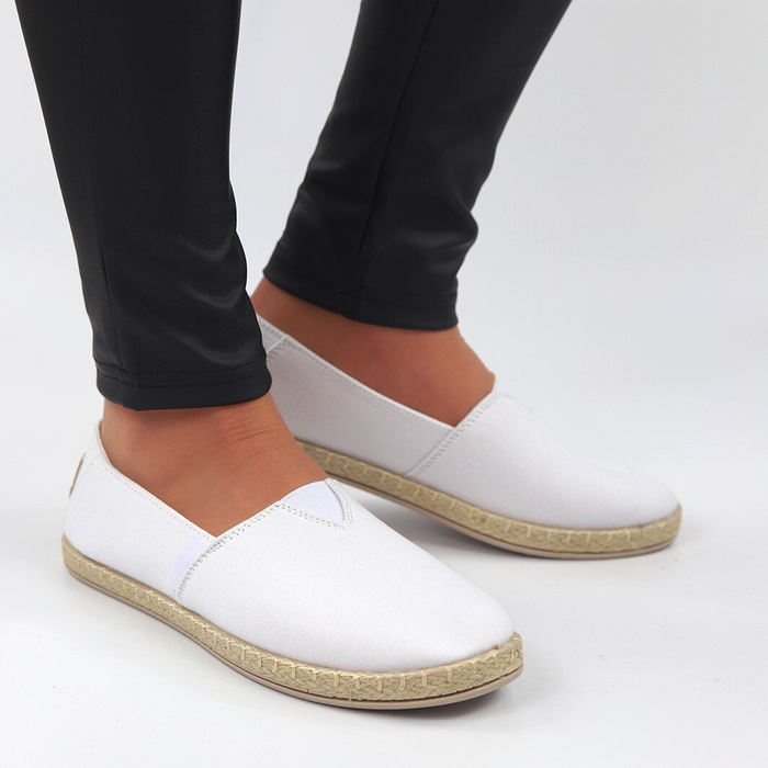 Klasyczne białe damskie espadryle Potocki