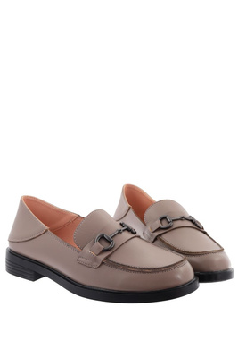 Бежеві шкіряні мокасини без рукавів