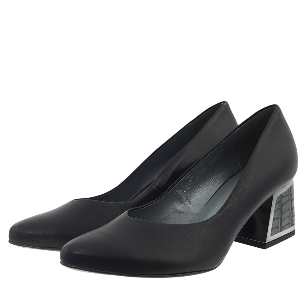 Czółenka skórzane czarne Kordel