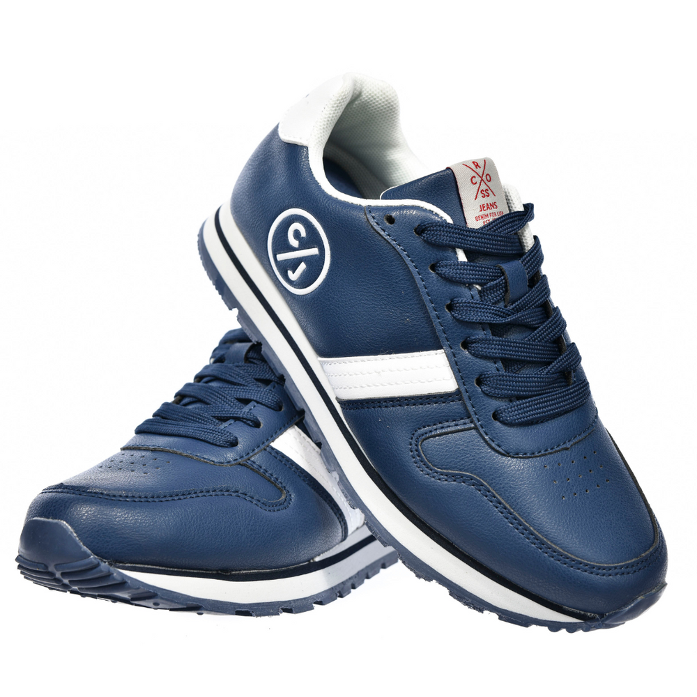 Жіночі темно-сині кросівки з екошкіри Cross Jeans