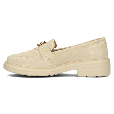 Stylowe półbuty skórzane w kolorze beżowym Filippo