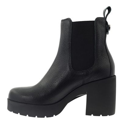 Чорні шкіряні черевики челсі на високому каблуці Ryłko