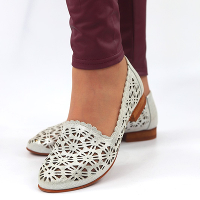 Срібні шкіряні балерини Clasicco від Eska