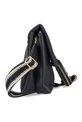 Чорна сумка-почтальон з екошкіри з сумкою Rieker