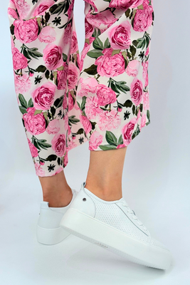 Sneakersy skórzane białe na grubej platformie Filippo