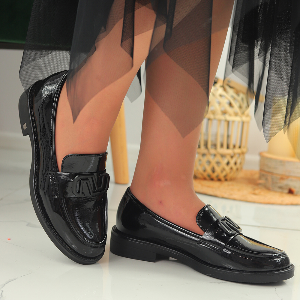 Чорні лаковані мокасини Potocki 