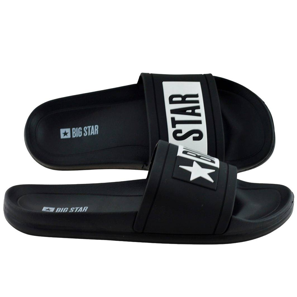 Czarne klapki młodzieżowe z widocznym logo Big Star
