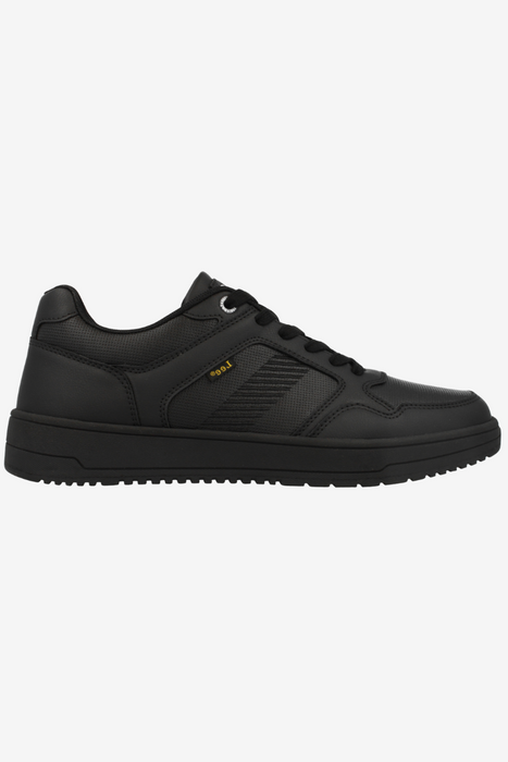 Sneakersy męskie czarne z ekoskóry sznurowane