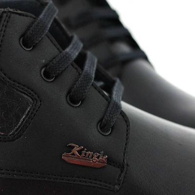 Чорні чоловічі туфлі на шнурівці і декоративній вставці