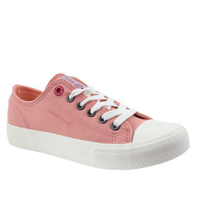 Жіночі рожеві кросівки Cross Jeans на шнурівці 