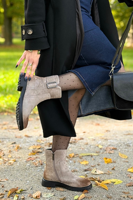 Черевики Potocki чорні на декоративному каблуці