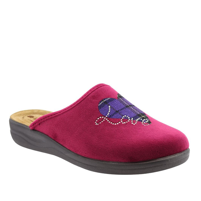 Жіночі бордові домашні тапочки на танкетці