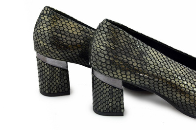 Czółenka KOSTEX 1431 R6038 szare na obcasie