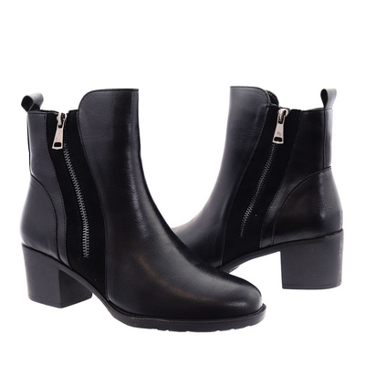 Жіночі чорні утеплені ботильйони M. Daszyński