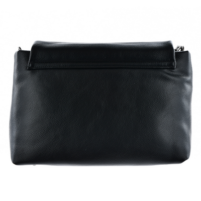 Чорна сумка-почтальон з екошкіри з товстим ремінцем Big Star