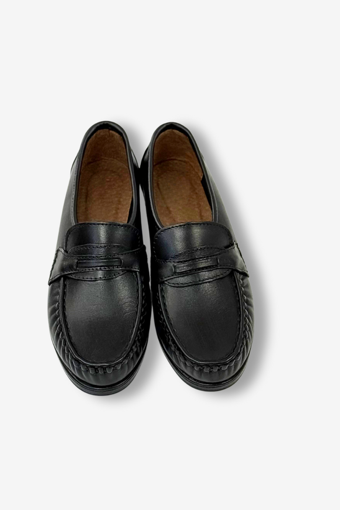 Чорні жіночі шкіряні ботильйони Ajas на танкетці