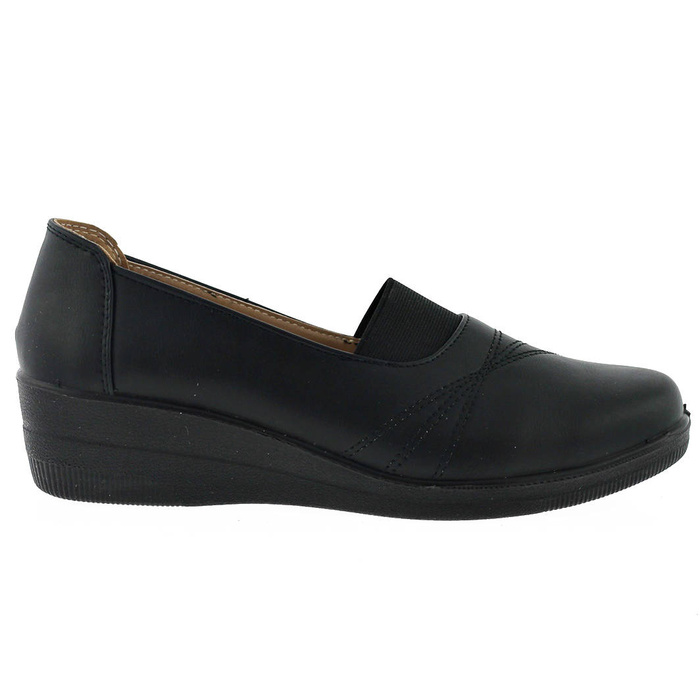 Чорні жіночі сліпони на легкій танкетці