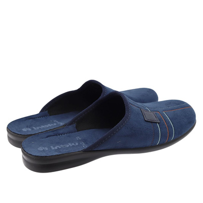Kapcie męskie granatowe w kratkę Inblu
