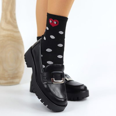 Чорні сліпони з пряжкою на платформі