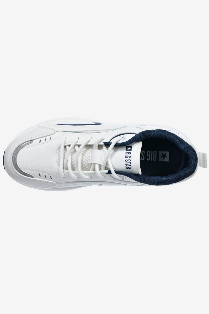 Białe sneakersy męskie na grubej podeszwie sznurowane Big Star