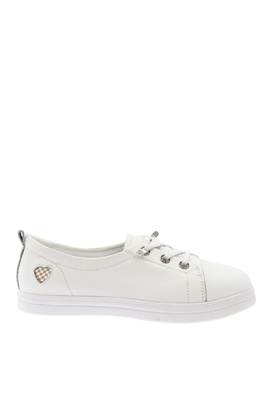 Сині ажурні шкіряні туфлі на плоскому ходу