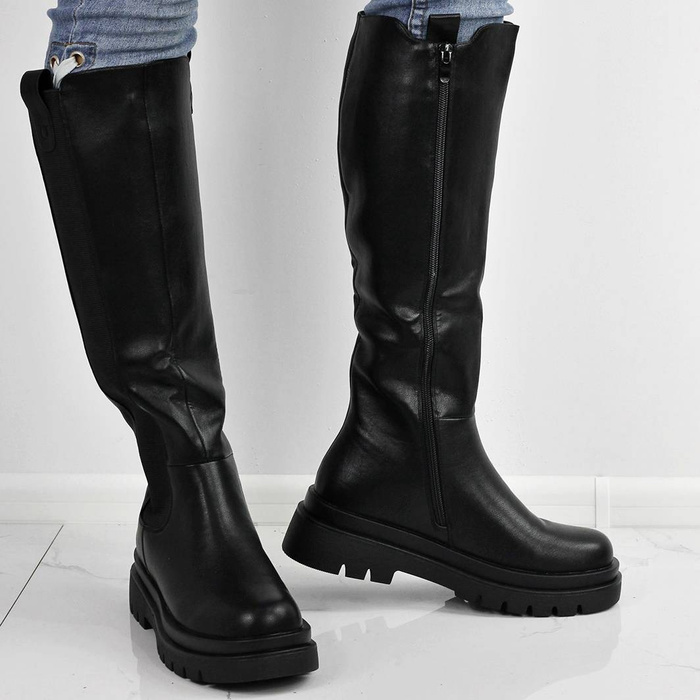 Черевики Evento чорні на блискавці, утеплені гумовою вставкою