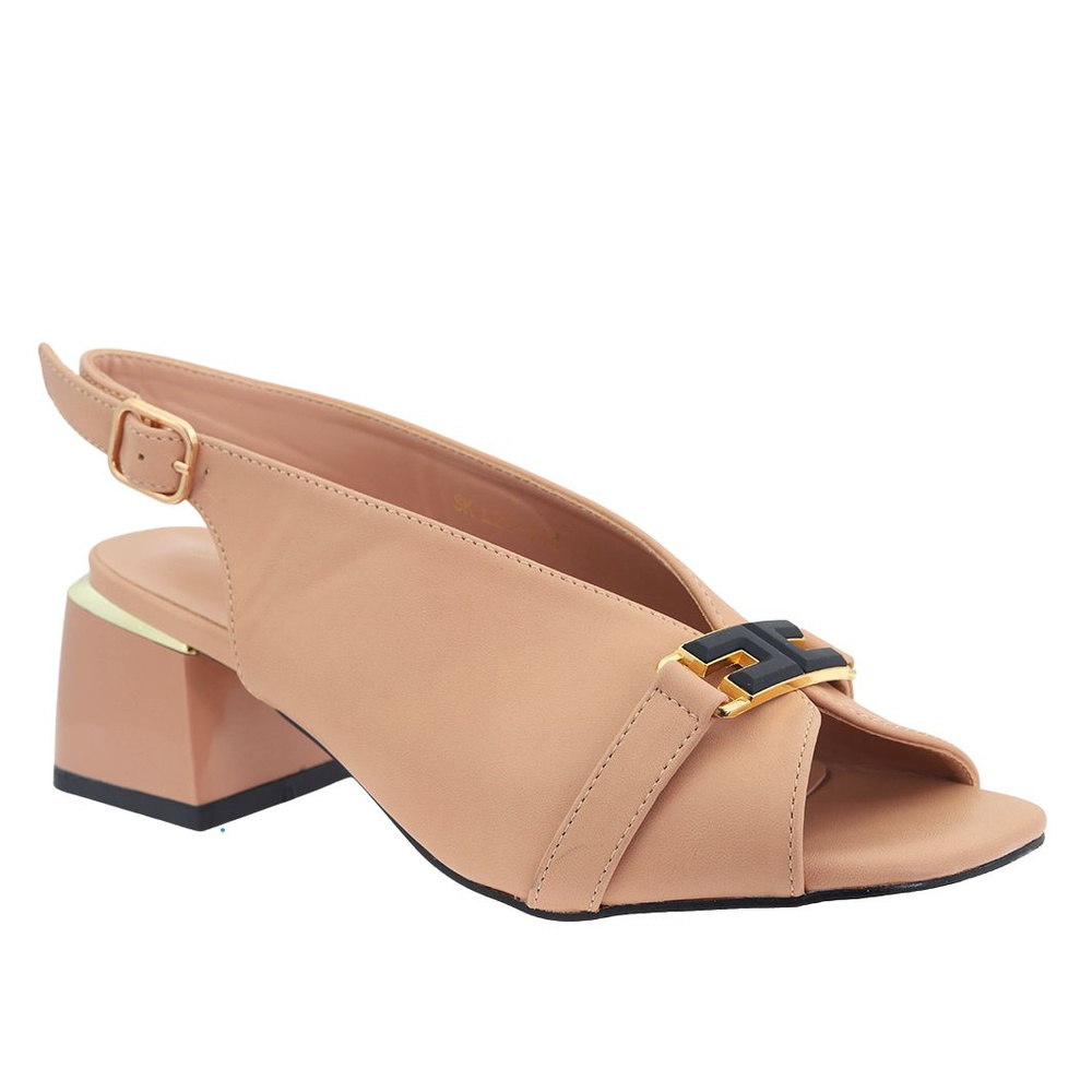 Nudowe sandały na klocku T. Sokolski 