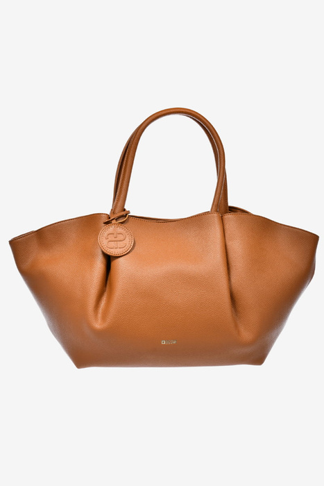 Shopperka damska bardzo pojemna na nożkach camel