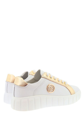 Półbuty sportowe na platformie biało-złote