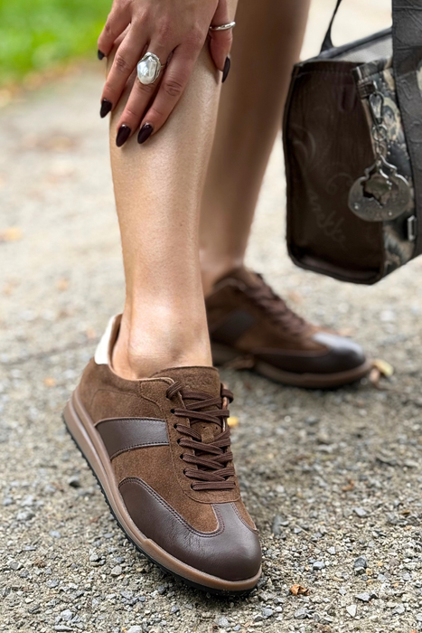 Бежеві кросівки Ryłko з натуральної шкіри та замші