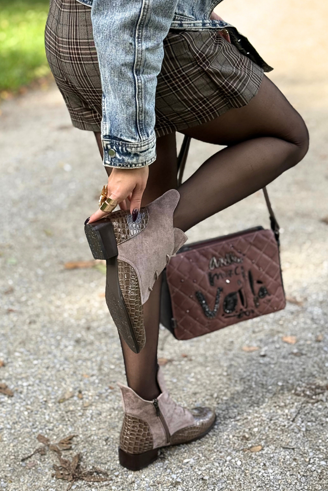 Черевики Potocki чорні на декоративному каблуці