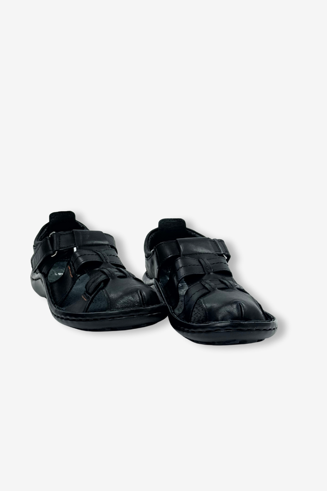 Wygodne sandały męskie z naturalnej skóry czarne