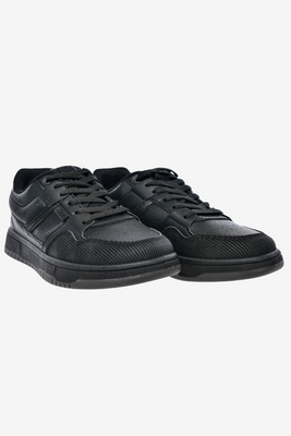 Sneakersy męskie czarne z ekoskóry na grubszej podeszwie Big Star
