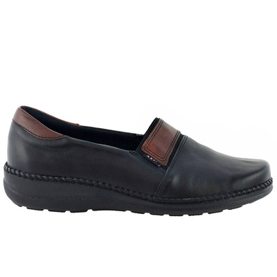 Жіночі шкіряні туфлі на низьких підборах, чорні Аксель