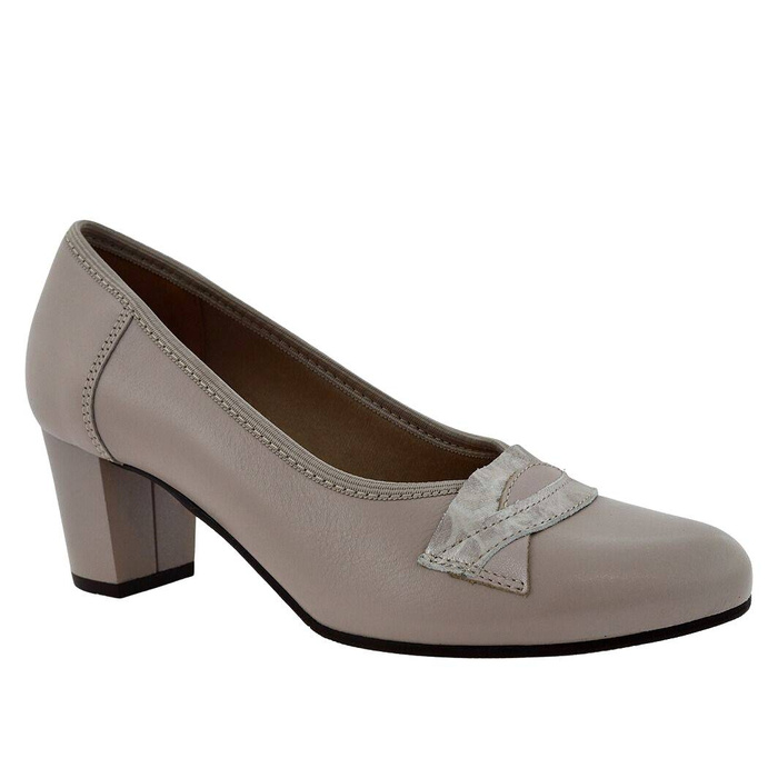 Бежеві шкіряні жіночі туфлі Galant на високих підборах