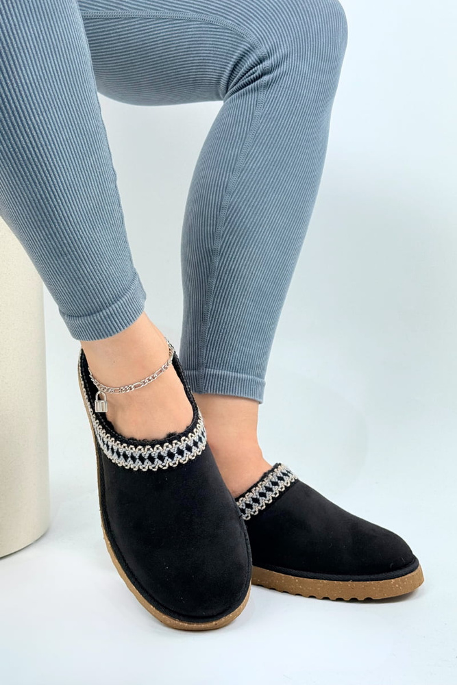 Жіночі темно-сині сліпони з гумовою вставкою